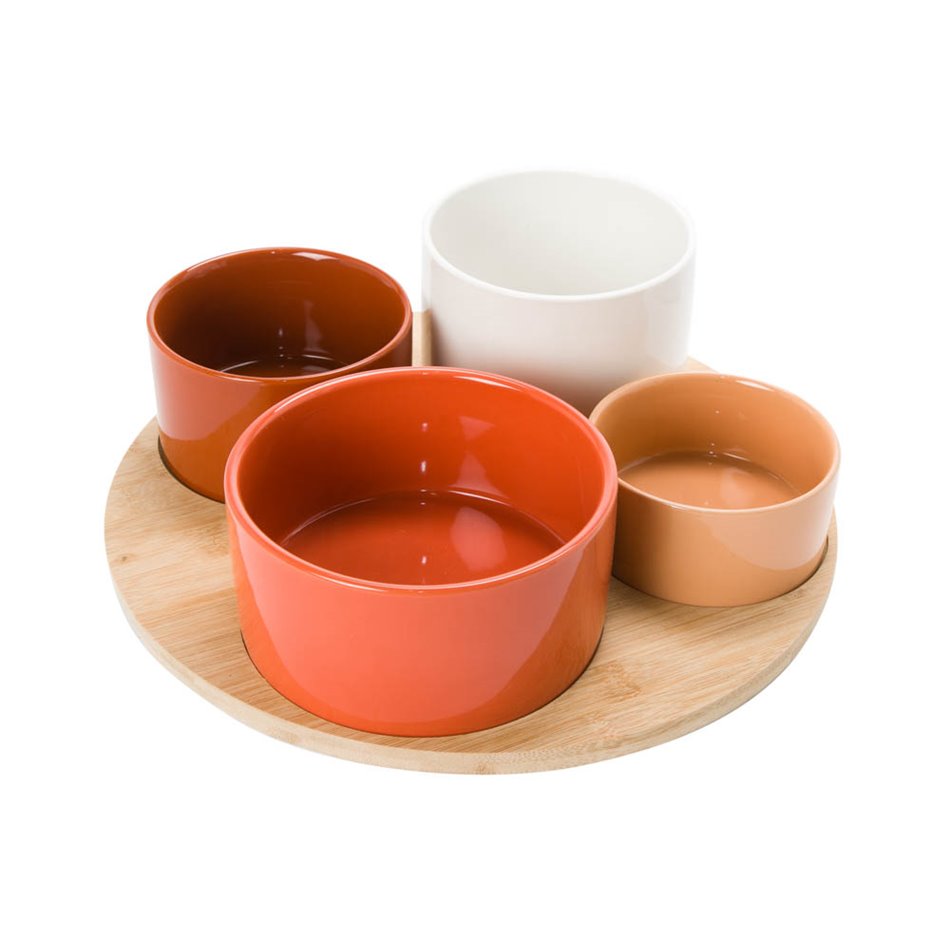 Apetaizer set Alicante, ceramic/bamboo, D33x10.5cm