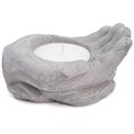 Candlestick Hand with candle, gray,H9x15x9.5cm, 105g