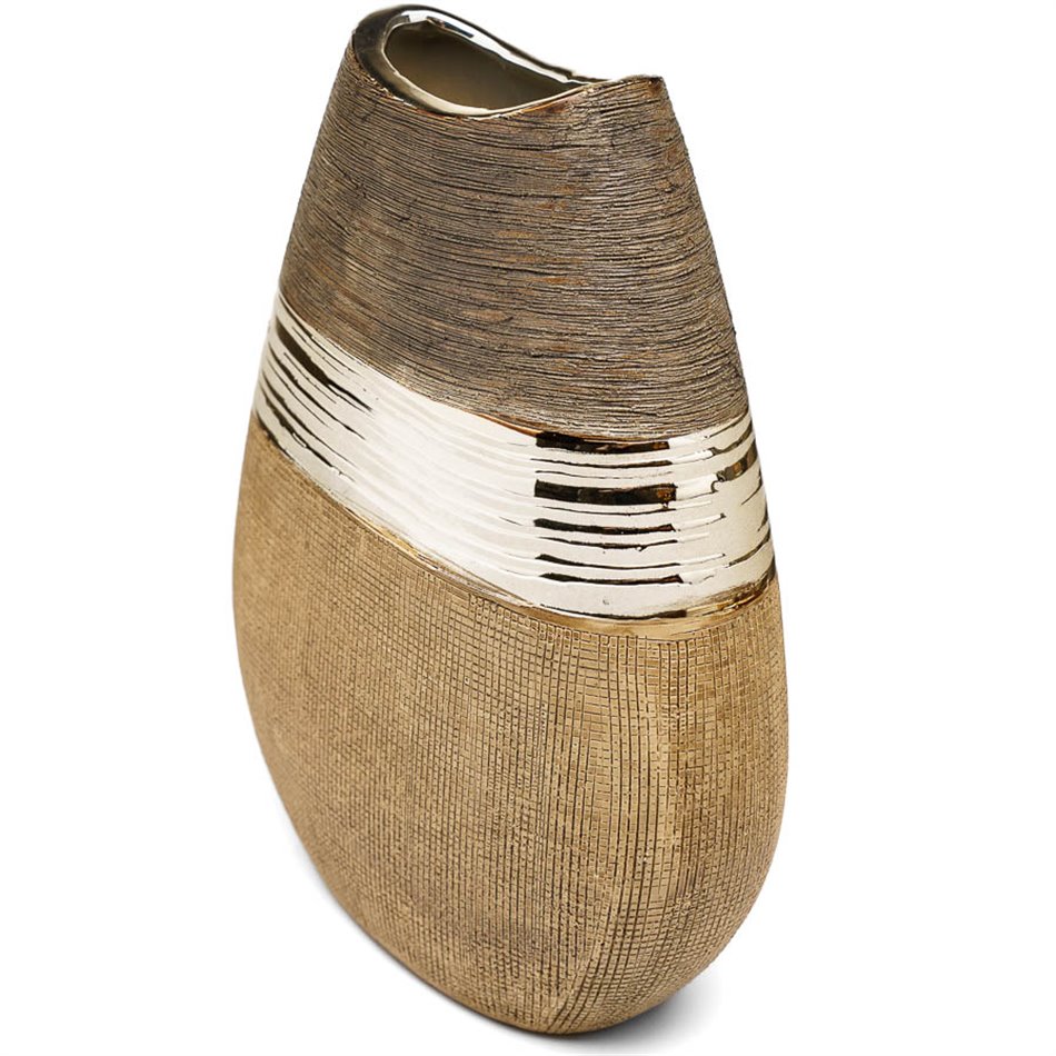 Vase Bradora, beige, ceramic, H25.5x20.5x10cm