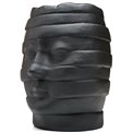 Vase Head , black, 15x15x19cm