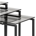 Nest table set Akatri, black, glass top, H55cm, D50cm