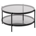 Coffee table Ayonne, black/grey, glass top, H42cm, D79cm