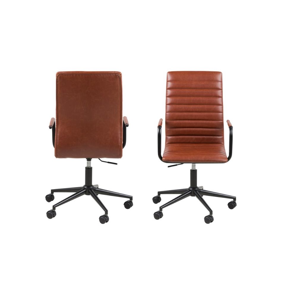 Desk chair Awinslow, set of 2 pcs, brandy, H103x51x58cm