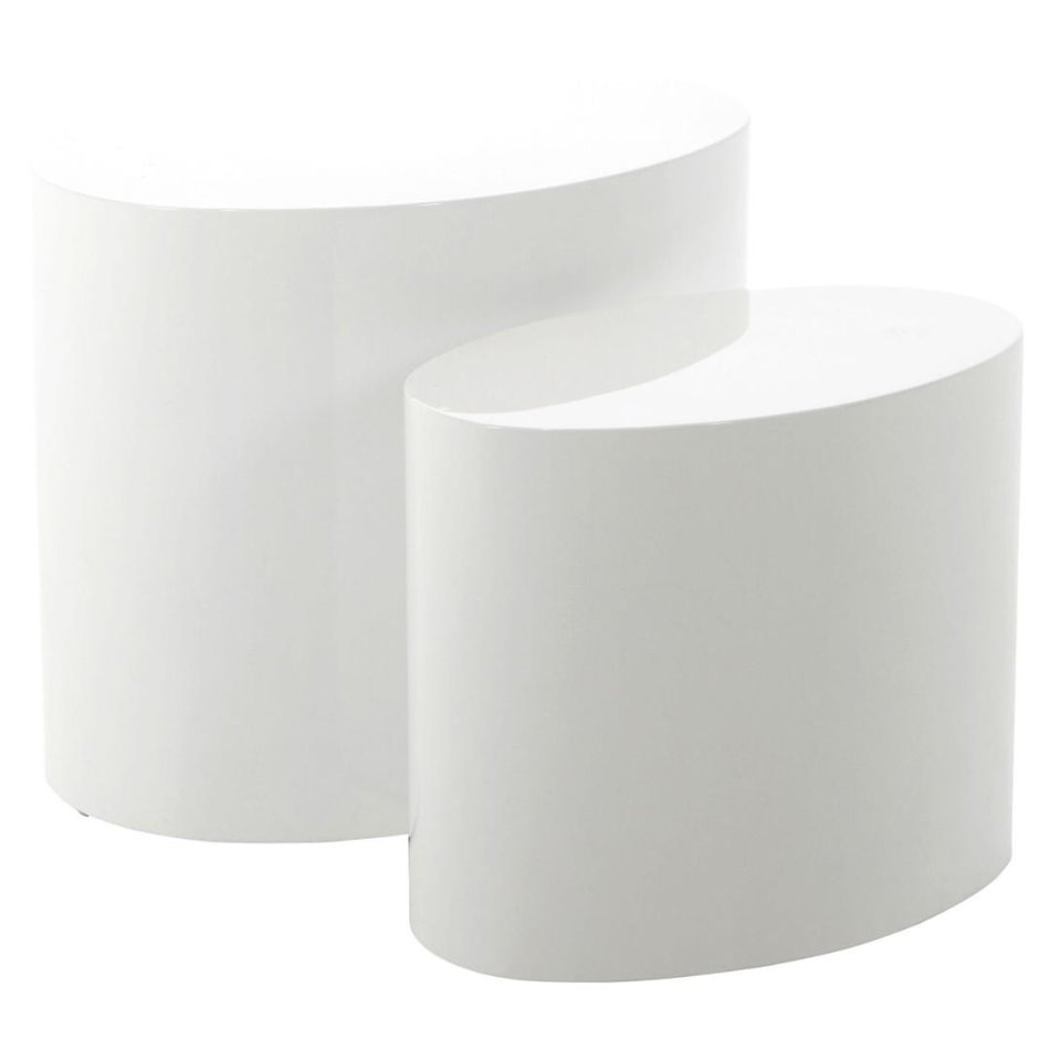 Coffee table set Amice, 2 pcs, MDF, white, H40x33x48cm