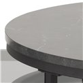 Coffee table set Aspiro,  2 pcs, top smoked glass/black artificial marble, H42xD70cm