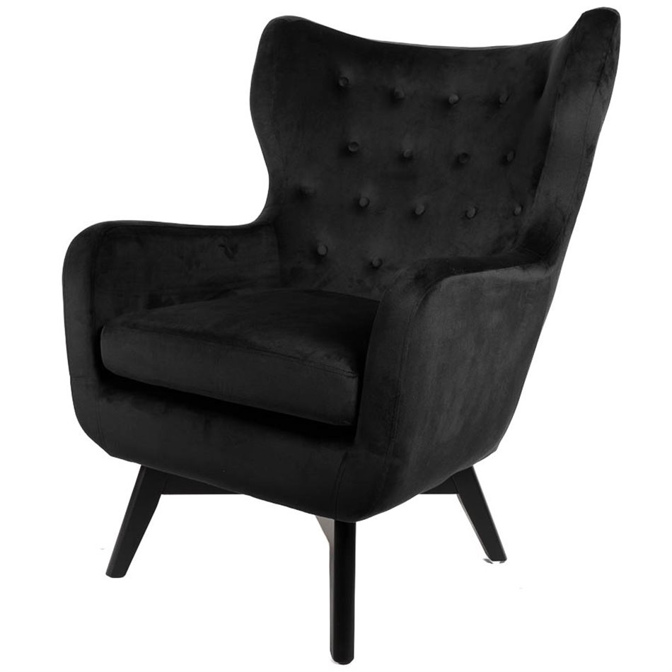 Armchair Dunkel, black, H103x76x80cm, seat height 50cm