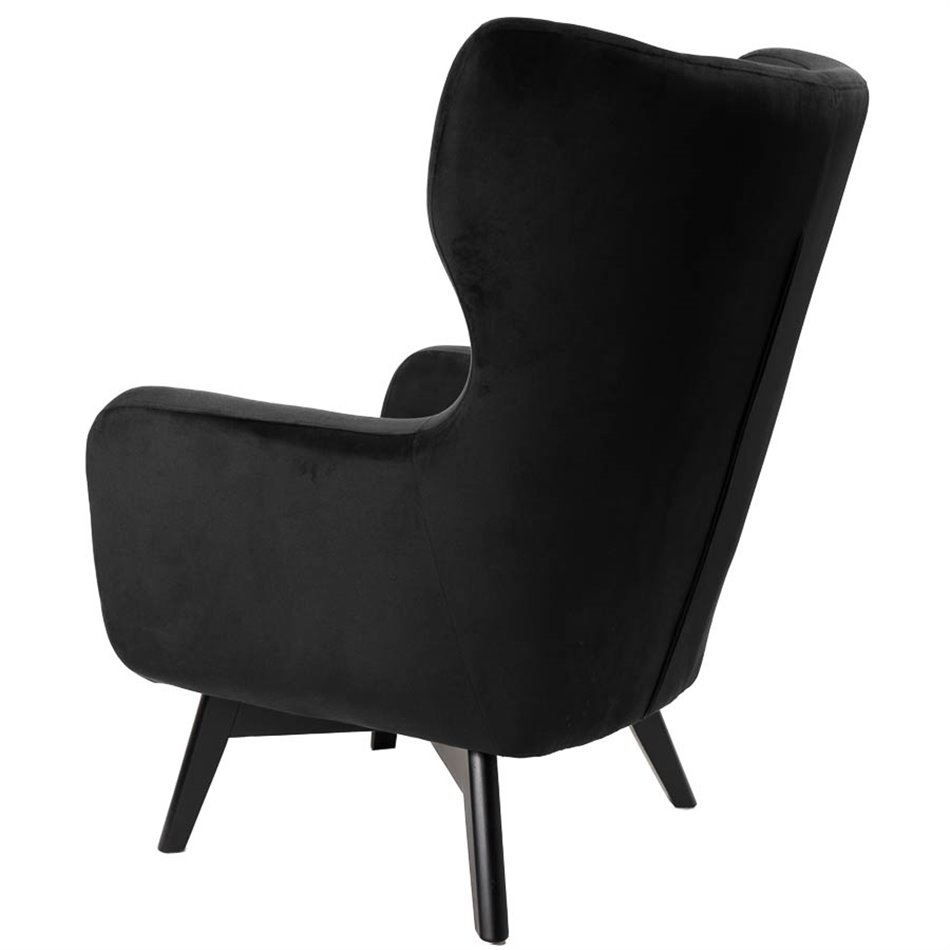 Armchair Dunkel, black, H103x76x80cm, seat height 50cm