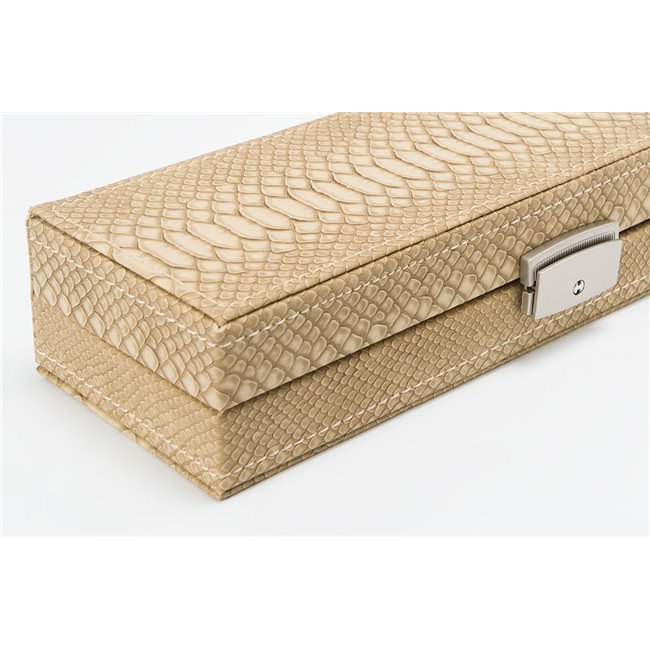 Jewellery box Totte, beige/ snake PU, 28x10x7.5cm