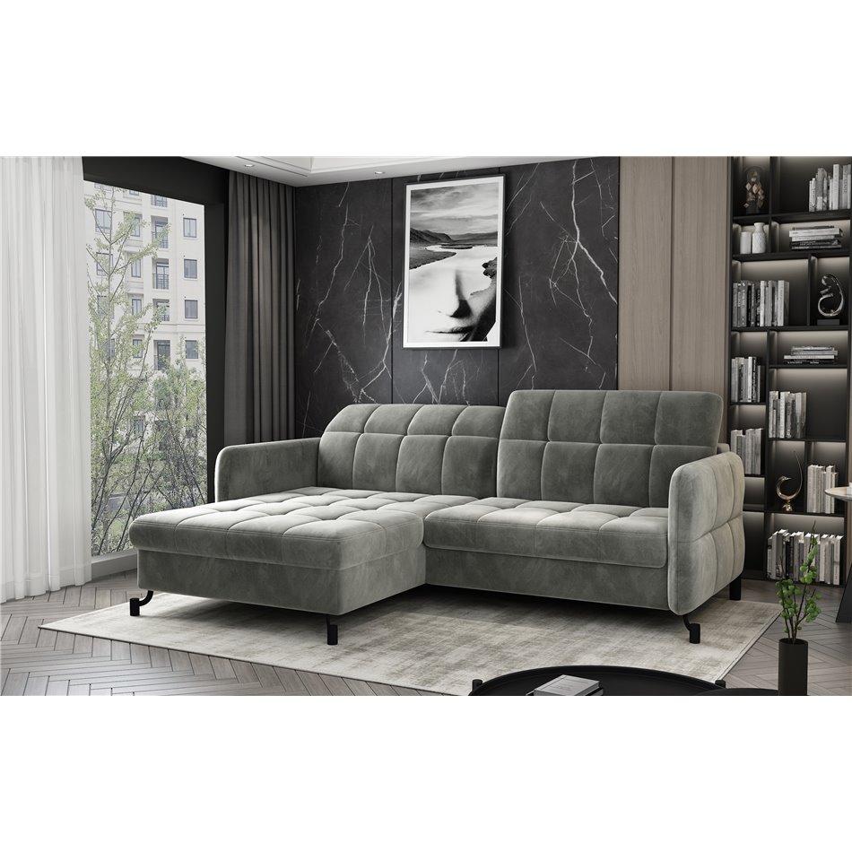 Corner sofa Elorelle L, Monolith 85, gray, H105x225x160