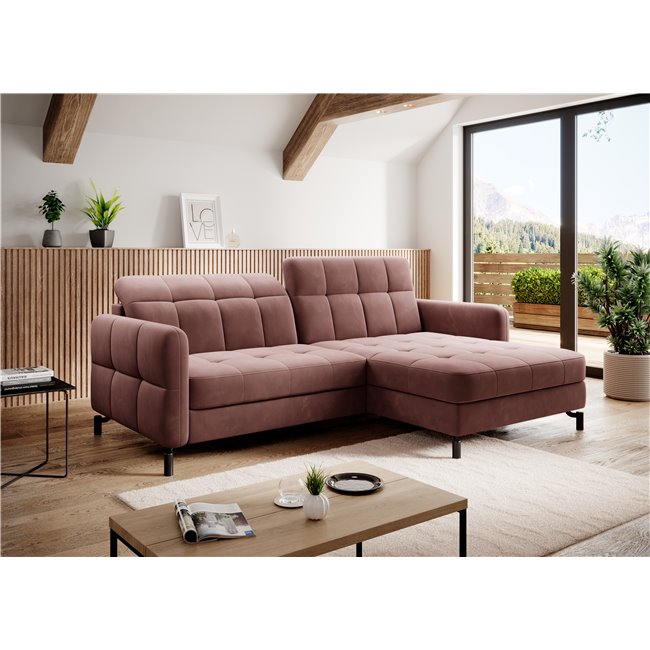 Corner sofa Elorelle R, Kronos 29, pink, H105x225x160