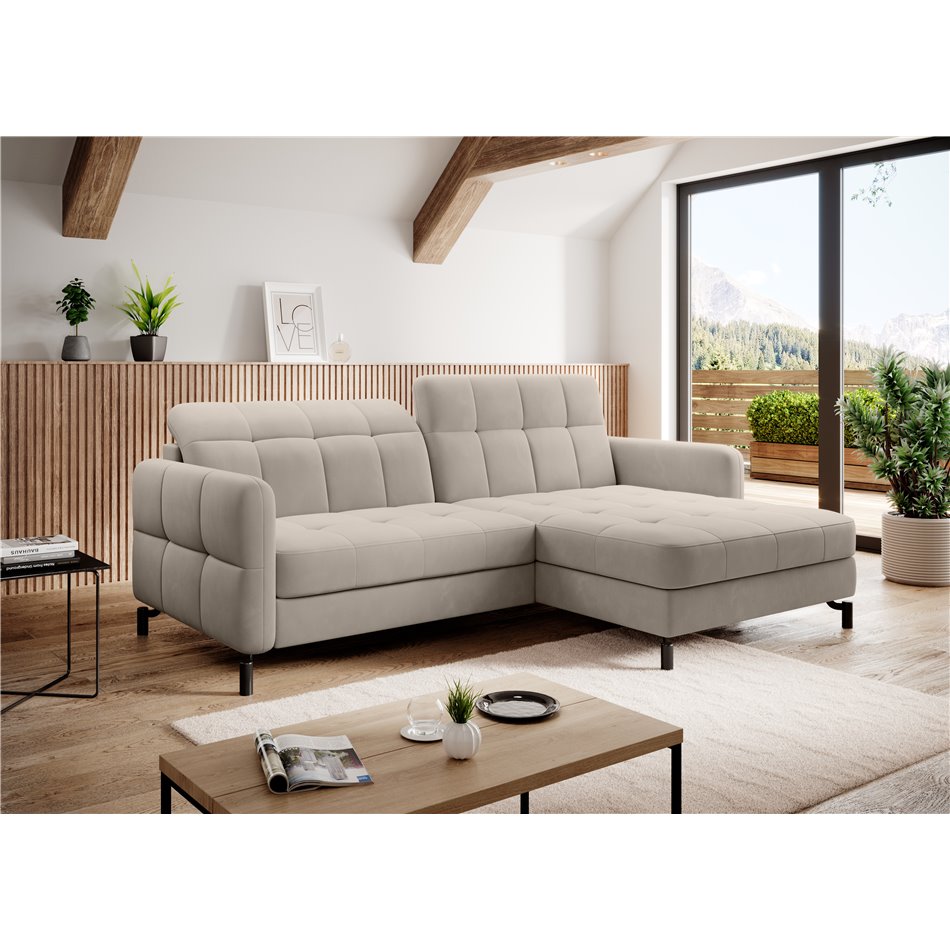 Corner sofa Elorelle R, Paros 02, beige, H105x225x160