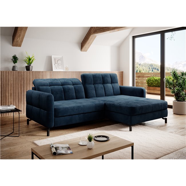 Corner sofa Elorelle R, Monolith 77, blue, H105x225x160