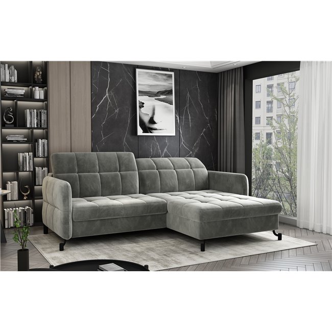 Corner sofa Elorelle R, Monolith 85, gray, H105x225x160