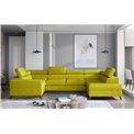 Corner sofa Elscada R, Omega 68, yellow, H98x330x200