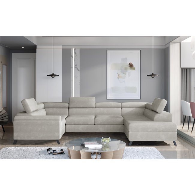 Corner sofa Elscada R, Paros 02, beige, H98x330x200