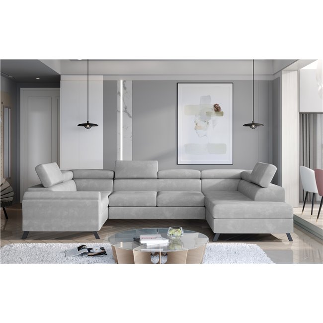 Corner sofa Elscada R, Paros 05, gray, H98x330x200