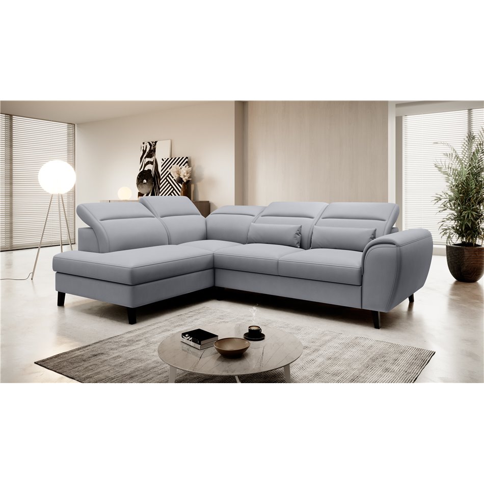 Corner sofa Elnoble L, Poco 4, gray, H100x255x201