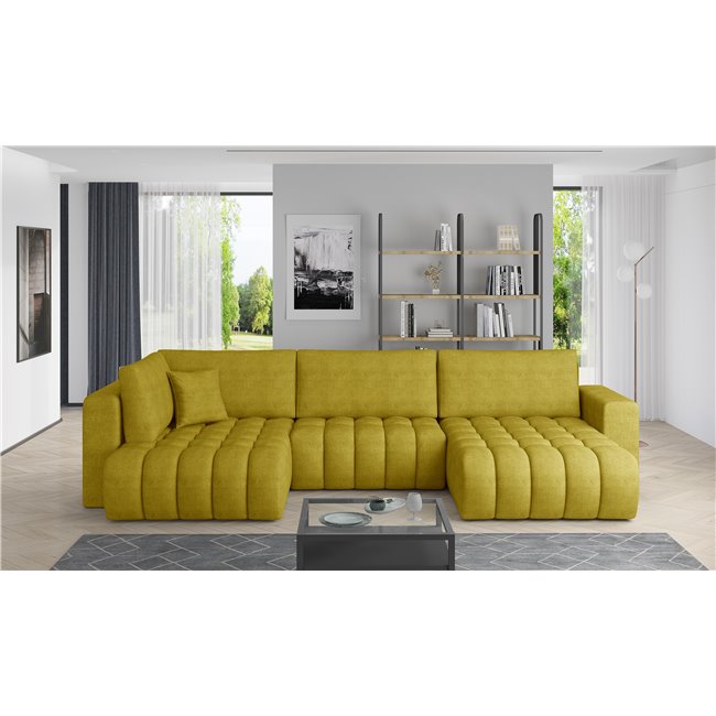 Corner sofa Elonito R, Gojo 45, yellow, H92x340x170