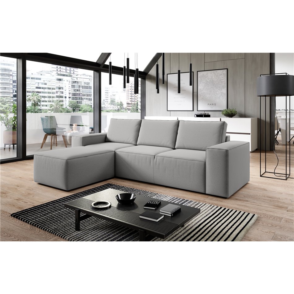 Corner sofa Elsilla L, Gojo 4, gray, H95x302x204