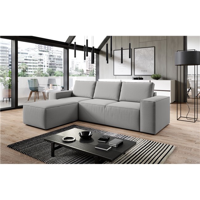 Corner sofa Elsilla L, Gojo 4, gray, H95x302x204