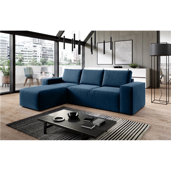 Corner sofa Elsilla L, Lukso 40, blue, H95x302x204