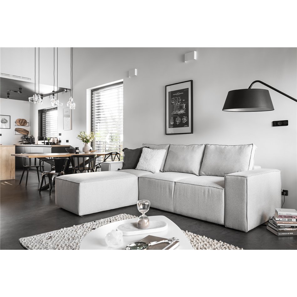 Corner sofa Elsilla L, Borneo 4, gray, H95x302x204