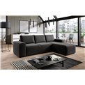 Corner sofa Elsilla R, Lukso 10, black, H95x302x204