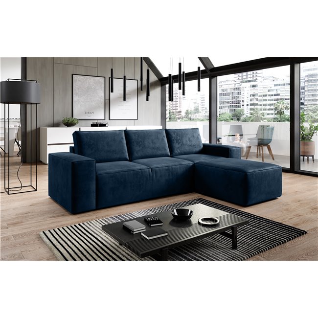 Corner sofa Elsilla R, Nube 40, blue, H95x302x204