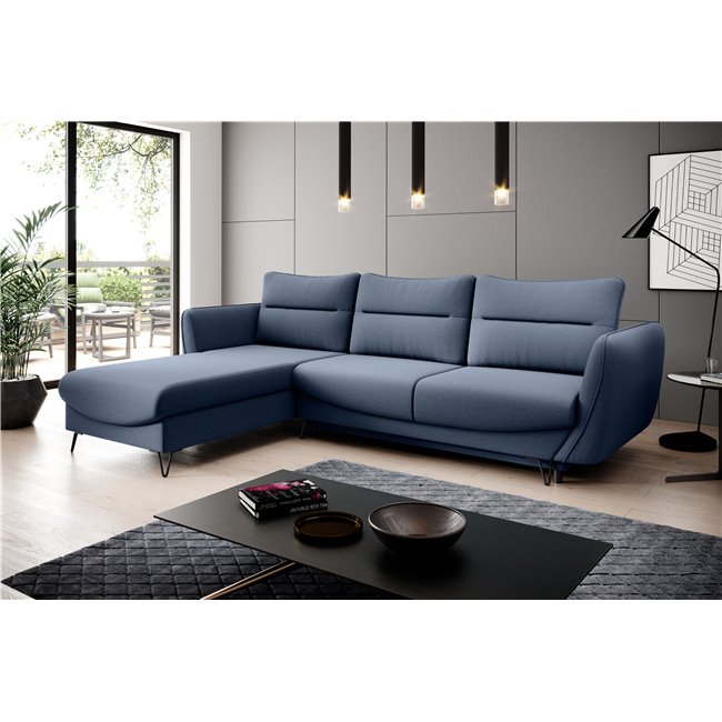 Corner sofa Elsilva L, Gojo 40, blue, H100x276x201