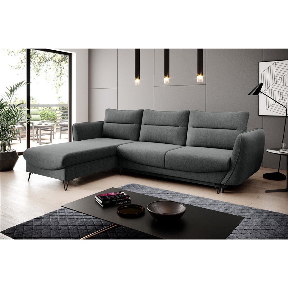 Corner sofa Elsilva L, Vero 5, gray, H100x276x201