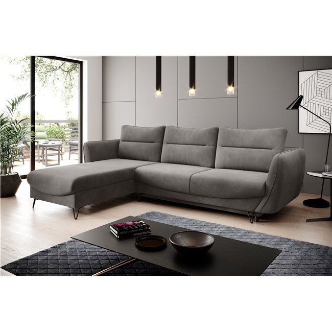 Corner sofa Elsilva L, Loco 4, gray, H100x276x201