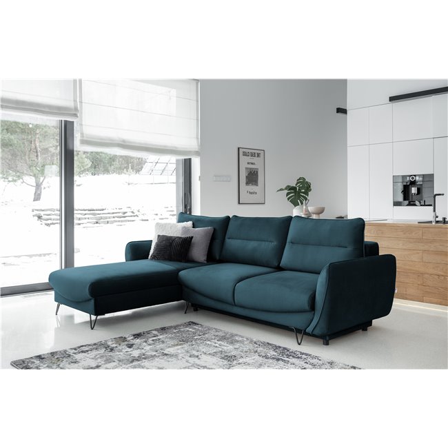 Corner sofa Elsilva L, Nube 40, blue, H100x276x201