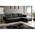 Kampinė sofa Elsilva R, Flores 10, juoda sp., H100x276x201