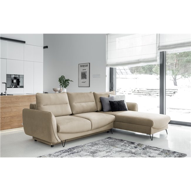 Corner sofa Elsilva R, Nube 20, light brown, H100x276x201