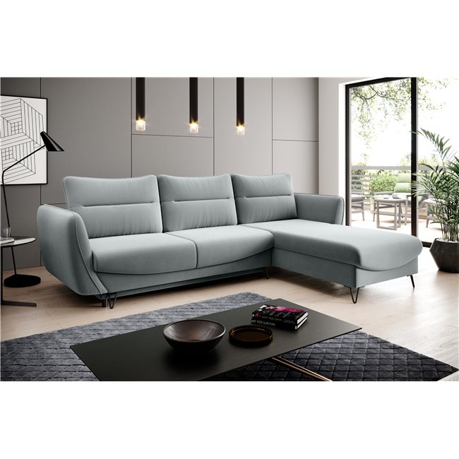 Corner sofa Elsilva R, Savoi 100, gray, H100x276x201