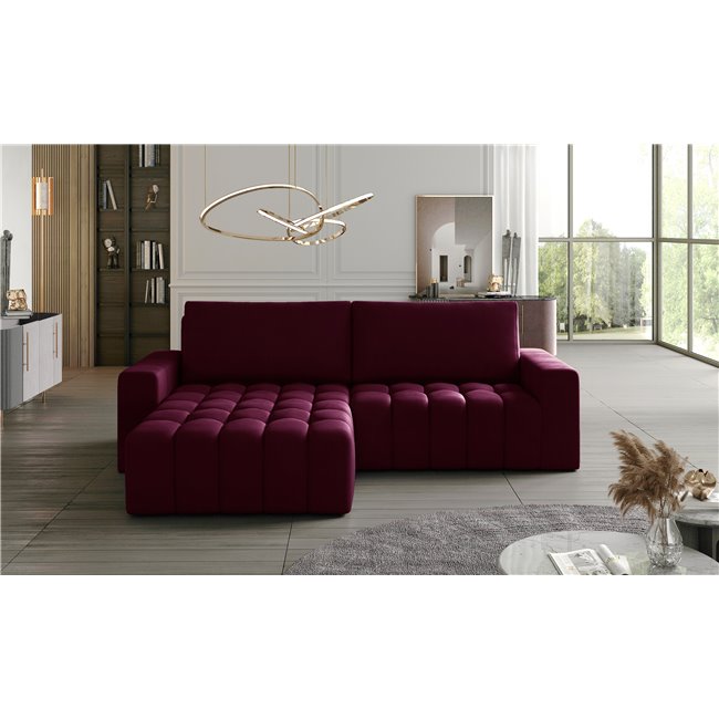 Corner sofa Ebonett L, Mat Velvet 68, purple, H92x250x175