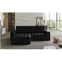 Corner sofa Ebonett L, Mat Velvet 99, black, H92x250x175