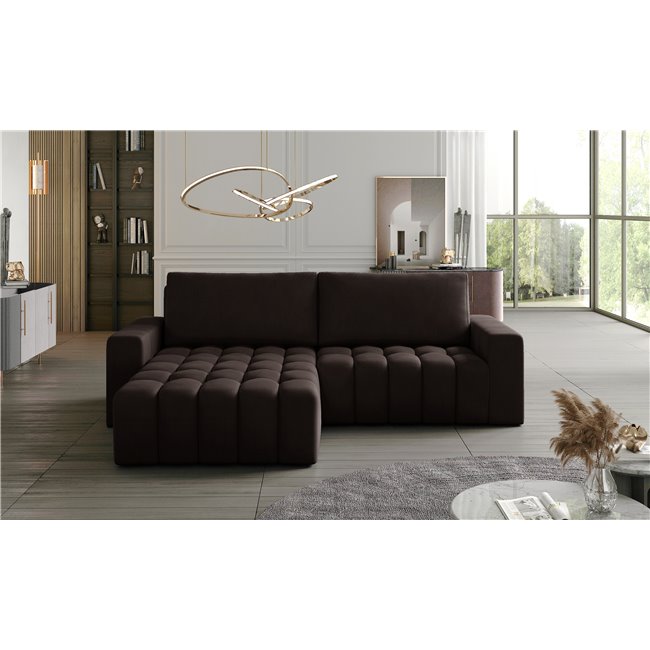 Corner sofa Ebonett L, Monolith 29, brown, H92x250x175