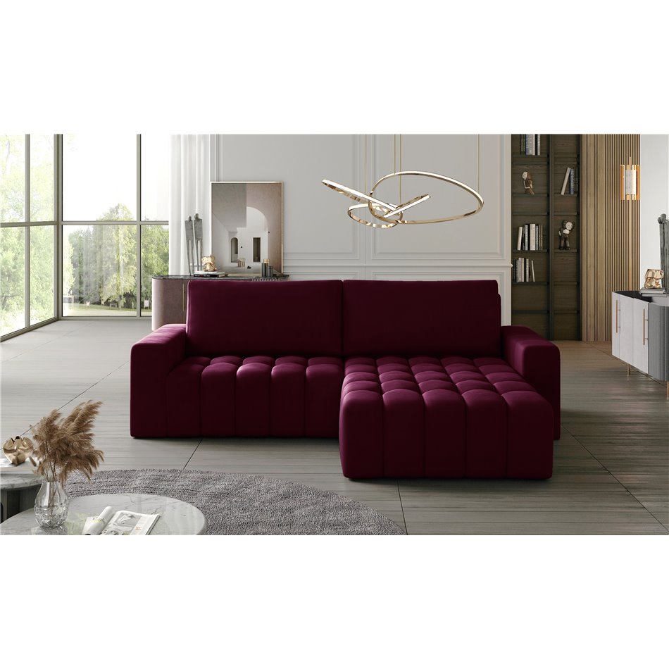 Corner sofa Ebonett R, Mat Velvet 68, purple, H92x250x175