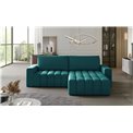 Corner sofa Ebonett R, Mat Velvet 75, blue, H92x250x175