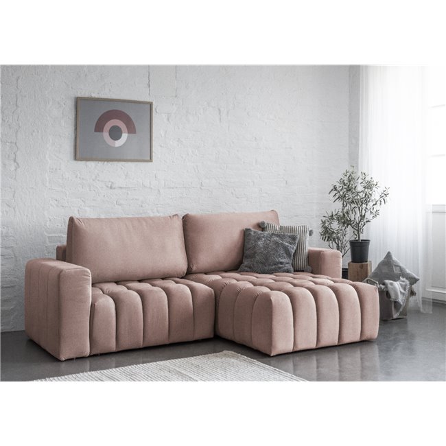 Corner sofa Ebonett R, Monolith 63, pink, H92x250x175