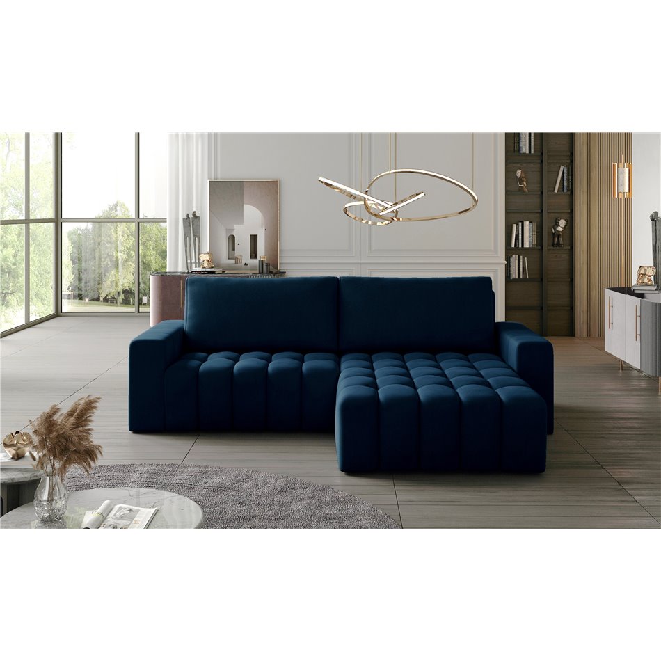 Corner sofa Ebonett R, Monolith 77, blue, H92x250x175