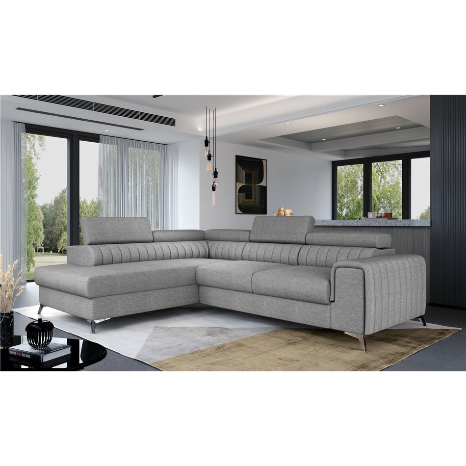 Corner sofa Elaurence L, Sawana 21, gray, H92x278x205