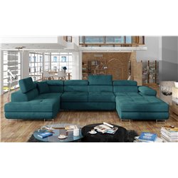 Corner sofa Elcardo L, Mat Velvet 75, green, H90x345x58