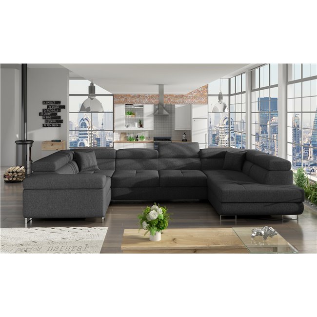 Corner sofa Eletto R, Inari 96, gray, H90x202x58