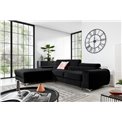 Corner sofa Elgrayson L, Velvetmat 10, black, H98x275x205