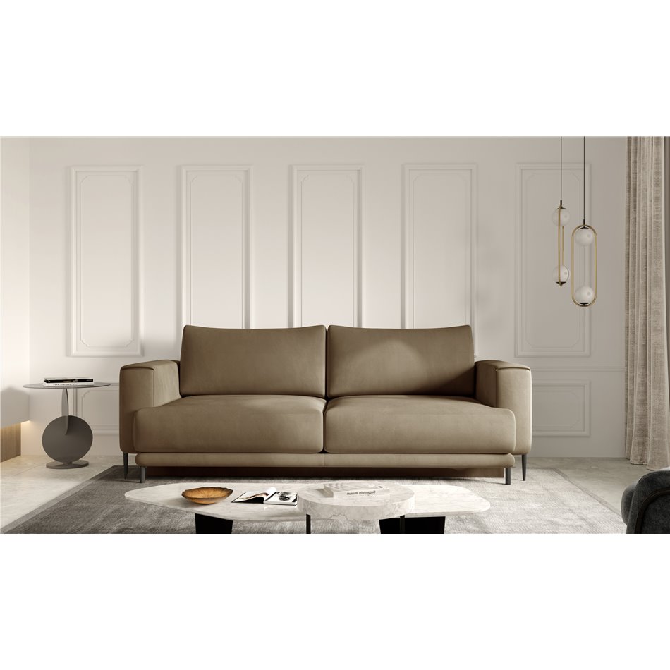 Sofa bed Edalia , Nube 20, light brown, H90x260x95