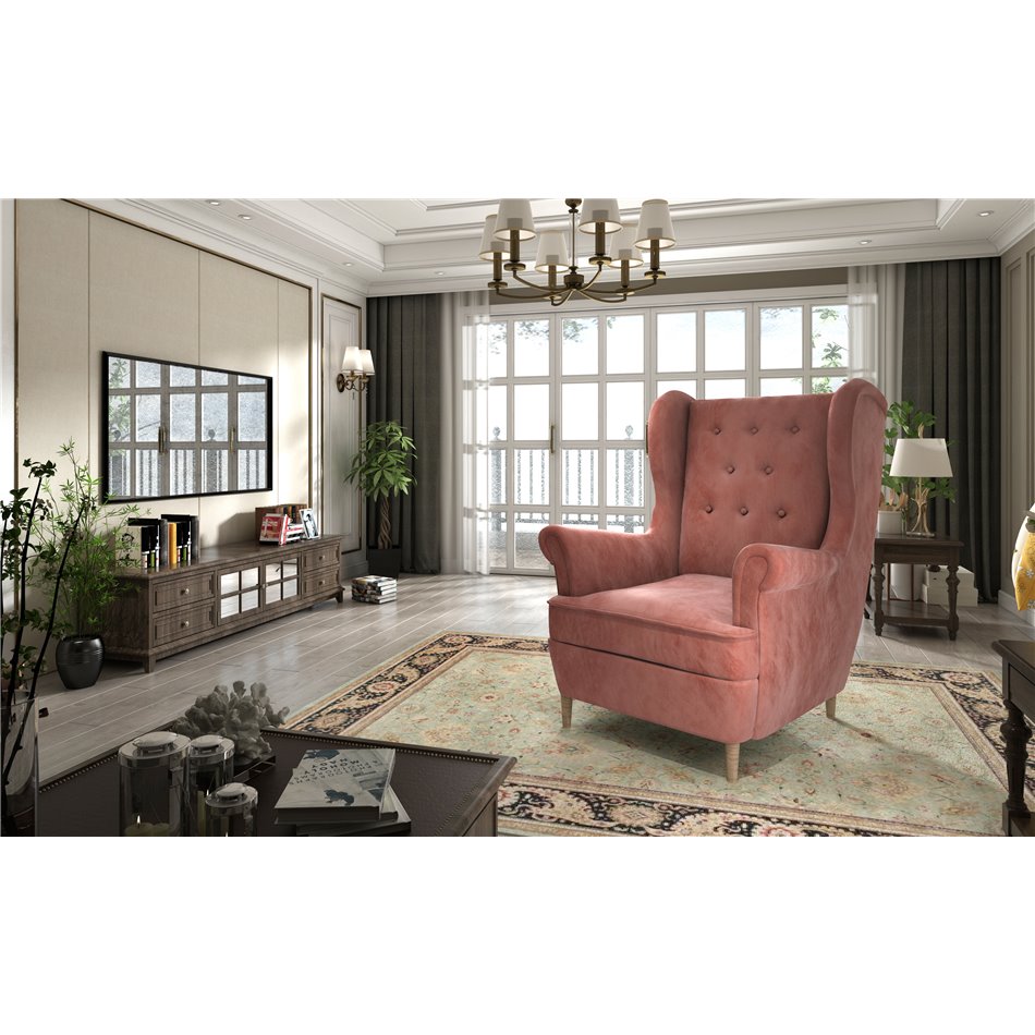 Armchair Elaros , Kronos 29, pink, H103x85x90