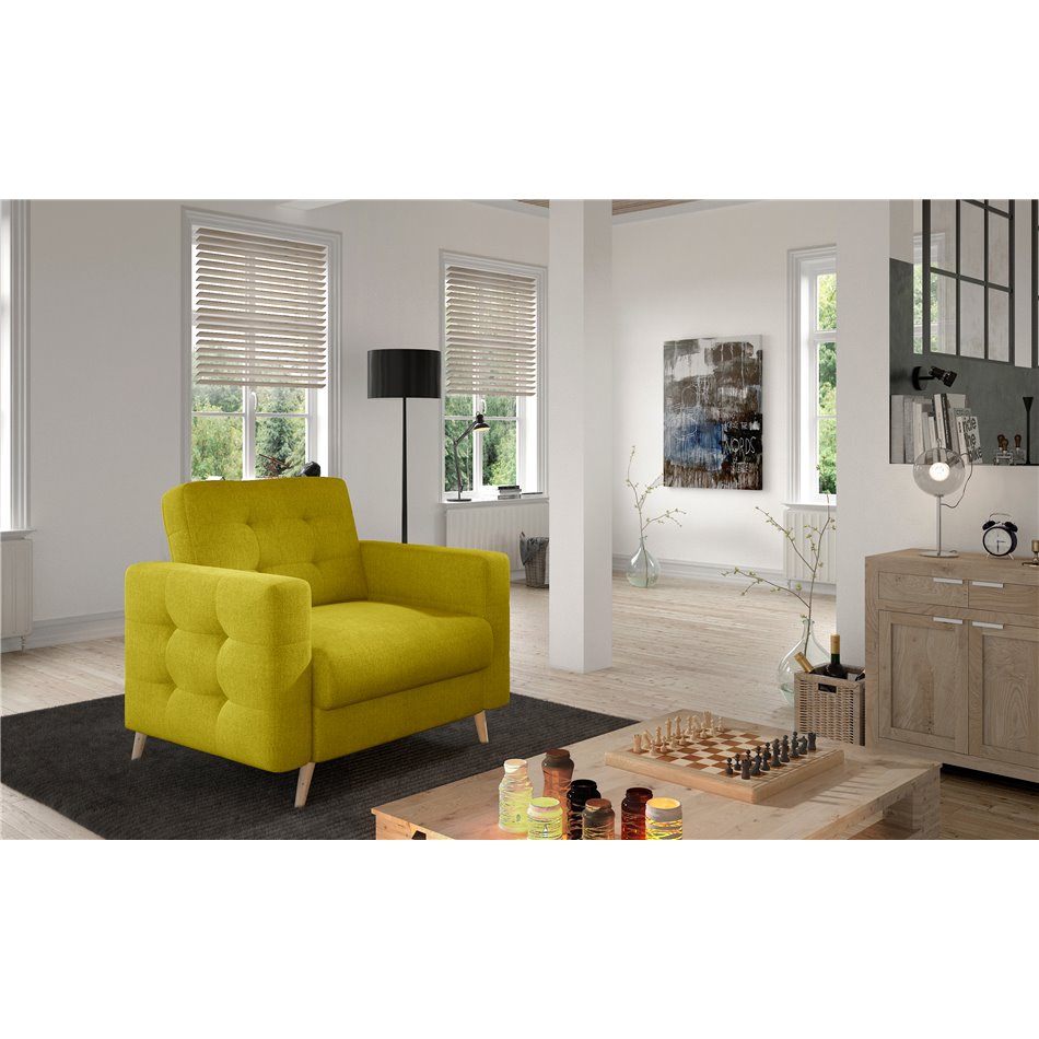 Armchair Elsgard , Omega 68, yellow, H88x105x92