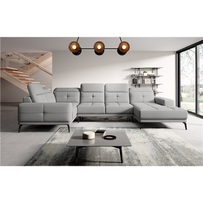 Corner sofa Elneviro L, Gojo 4, gray, H77x350x201